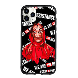 Чехол iPhone 11 Pro матовый БУМАЖНЫЙ ДОМ WE ARE THE RESISTANCE, цвет: 3D-черный