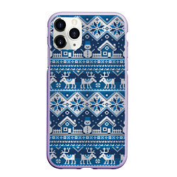 Чехол iPhone 11 Pro матовый Christmas Pattern, цвет: 3D-светло-сиреневый