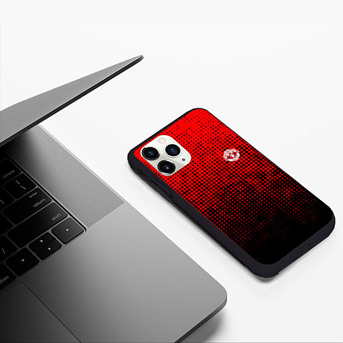 Чехол iPhone 11 Pro матовый MU red-black / 3D-Черный – фото 3