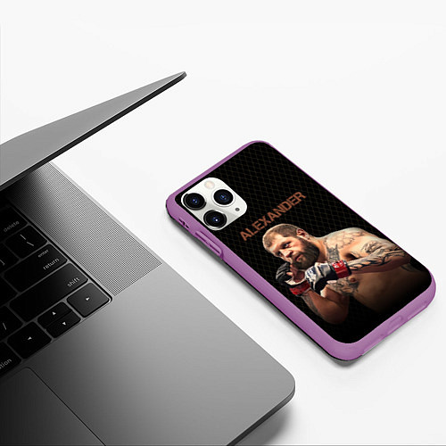 Чехол iPhone 11 Pro матовый Alexander The Grim Reape / 3D-Фиолетовый – фото 3