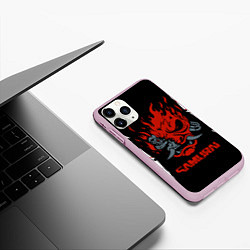 Чехол iPhone 11 Pro матовый CYBERPUNK 2077 самураи, цвет: 3D-розовый — фото 2
