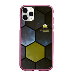 Чехол iPhone 11 Pro матовый JWST space cell theme, цвет: 3D-малиновый