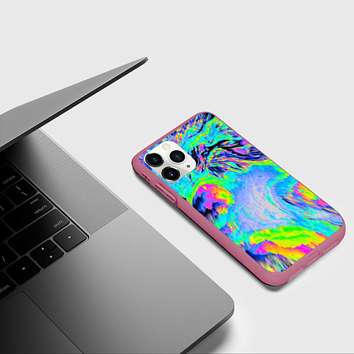 Чехол iPhone 11 Pro матовый ААА яркий узор / 3D-Малиновый – фото 3