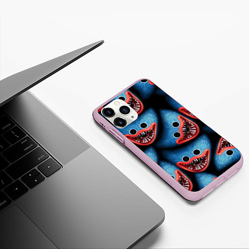 Чехол iPhone 11 Pro матовый POPPY PLAYTIME ХАГИ ВАГИ ЛИЦО МОНСТРА / 3D-Розовый – фото 3