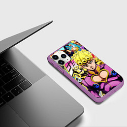 Чехол iPhone 11 Pro матовый JoJos Bizarre Adventure - Джорно Джованна, цвет: 3D-фиолетовый — фото 2