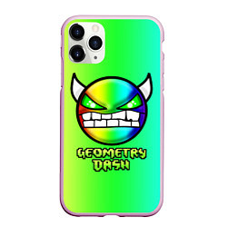 Чехол iPhone 11 Pro матовый Geometry Dash, цвет: 3D-розовый