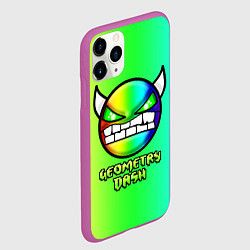 Чехол iPhone 11 Pro матовый Geometry Dash, цвет: 3D-фиолетовый — фото 2