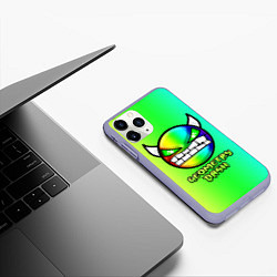 Чехол iPhone 11 Pro матовый Geometry Dash, цвет: 3D-светло-сиреневый — фото 2