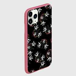 Чехол iPhone 11 Pro матовый КОРОЛЬ И ШУТ ЛОГО ПАТТЕРН, цвет: 3D-малиновый — фото 2