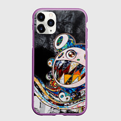 Чехол iPhone 11 Pro матовый Стрит-арт Такаси Мураками, цвет: 3D-фиолетовый