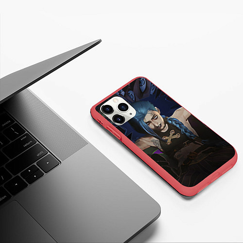 Чехол iPhone 11 Pro матовый League of legends Arcane / 3D-Красный – фото 3