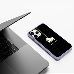 Чехол iPhone 11 Pro матовый UNDERTALE DOG НА КАНАТЕ, цвет: 3D-светло-сиреневый — фото 2