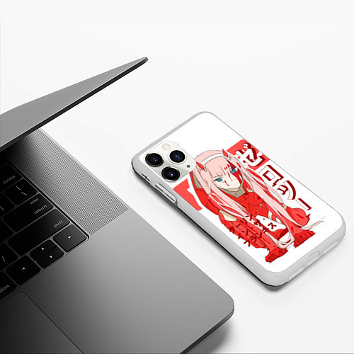 Чехол iPhone 11 Pro матовый Zero Two - Darling in the Franxx / 3D-Белый – фото 3