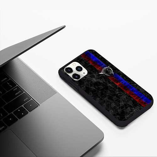 Чехол iPhone 11 Pro матовый ЦСКА Москва black theme / 3D-Черный – фото 3
