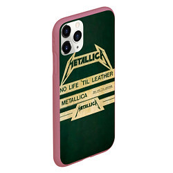 Чехол iPhone 11 Pro матовый No Life til Leather - Metallica, цвет: 3D-малиновый — фото 2