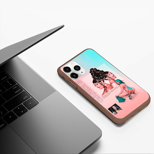 Чехол iPhone 11 Pro матовый Kardi B Art / 3D-Коричневый – фото 3