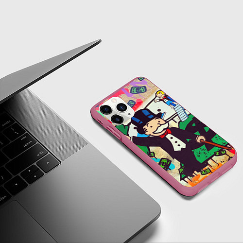 Чехол iPhone 11 Pro матовый Alec Monopoly ART / 3D-Малиновый – фото 3