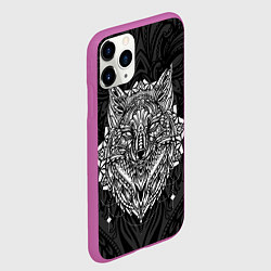 Чехол iPhone 11 Pro матовый ЭТНИЧЕСКАЯ ЛИСА БЕЛАЯ ЭТНО ЛИСА, цвет: 3D-фиолетовый — фото 2