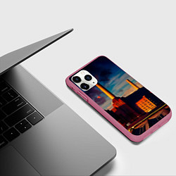 Чехол iPhone 11 Pro матовый Animals - Pink Floyd, цвет: 3D-малиновый — фото 2