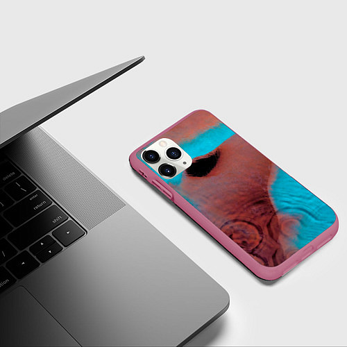 Чехол iPhone 11 Pro матовый Meddle - Pink Floyd / 3D-Малиновый – фото 3
