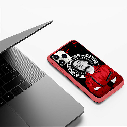 Чехол iPhone 11 Pro матовый БУМАЖНЫЙ ДОМ BERLIN БЕРЛИН / 3D-Красный – фото 3