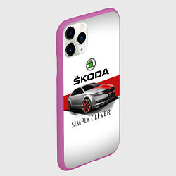 Чехол iPhone 11 Pro матовый Skoda Rapid Sport, цвет: 3D-фиолетовый — фото 2