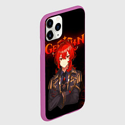 Чехол iPhone 11 Pro матовый GENSHIN IMPACT ГЕНШИН ИМПАКТ ДИЛЮК, цвет: 3D-фиолетовый — фото 2