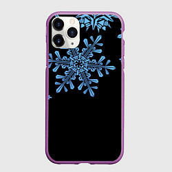Чехол iPhone 11 Pro матовый Минималистичные Снежинки, цвет: 3D-фиолетовый