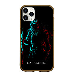 Чехол iPhone 11 Pro матовый Dark Souls NEON Силуэт, цвет: 3D-коричневый