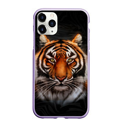 Чехол iPhone 11 Pro матовый Реалистичный тигр Realistic Tiger, цвет: 3D-светло-сиреневый