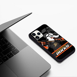 Чехол iPhone 11 Pro матовый Анахайм Дакс, Anaheim Ducks, цвет: 3D-черный — фото 2