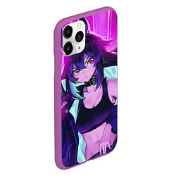 Чехол iPhone 11 Pro матовый Тян Самурай, цвет: 3D-фиолетовый — фото 2