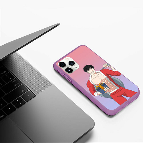 Чехол iPhone 11 Pro матовый Bj Alex в новогоднем костюме / 3D-Фиолетовый – фото 3