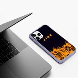 Чехол iPhone 11 Pro матовый Jiok пламя, цвет: 3D-светло-сиреневый — фото 2