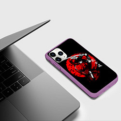 Чехол iPhone 11 Pro матовый МОТО САМУРАЙ С КАТАНОЙ JAPAN SAMURAI, цвет: 3D-фиолетовый — фото 2
