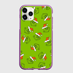 Чехол iPhone 11 Pro матовый Гринч Укротитель рождества, цвет: 3D-фиолетовый