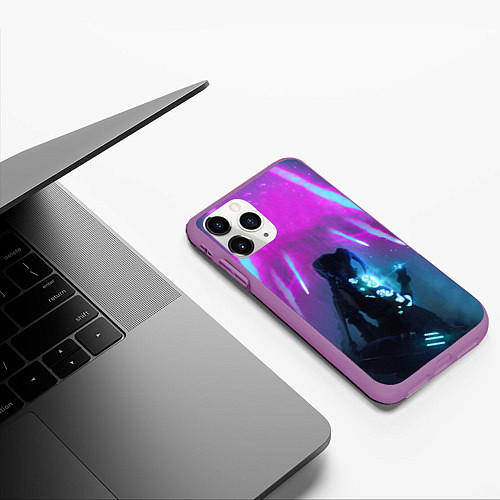 Чехол iPhone 11 Pro матовый LEAGUE OF LEGENDS, ДЖИНКС / 3D-Фиолетовый – фото 3