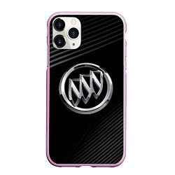 Чехол iPhone 11 Pro матовый Buick Black wave background, цвет: 3D-розовый