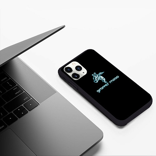 Чехол iPhone 11 Pro матовый Giraffes mood / 3D-Черный – фото 3