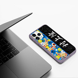 Чехол iPhone 11 Pro матовый Такаси Мураками Иероглифами, цвет: 3D-серый — фото 2