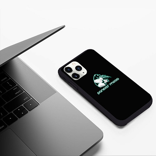 Чехол iPhone 11 Pro матовый Pandas mood / 3D-Черный – фото 3