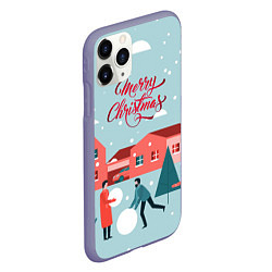 Чехол iPhone 11 Pro матовый Merry ChristmasCчастливого Рождества, цвет: 3D-серый — фото 2