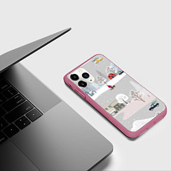Чехол iPhone 11 Pro матовый Нoвoгодние Праздники продолжаются 2022, цвет: 3D-малиновый — фото 2