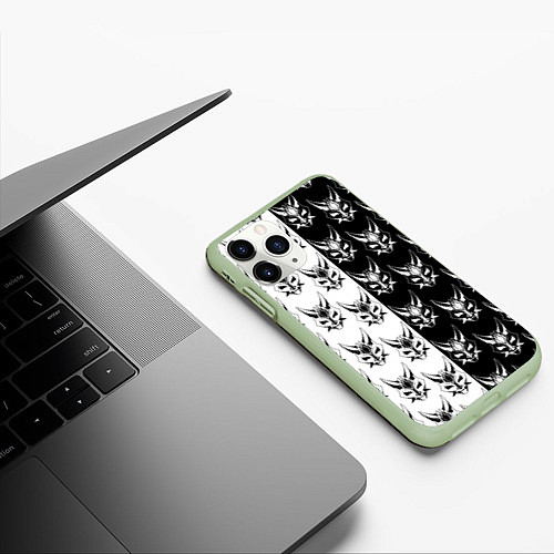 Чехол iPhone 11 Pro матовый GENSHIN IMPACT XIAO MASK ГЕНШИН ИМПАКТ СЯО МАСКА / 3D-Салатовый – фото 3