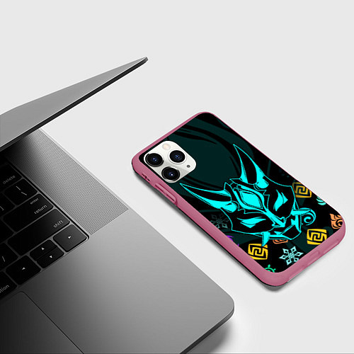 Чехол iPhone 11 Pro матовый GENSHIN IMPACT ГЕНШИН ИМПАКТ СЯО МАСКА / 3D-Малиновый – фото 3