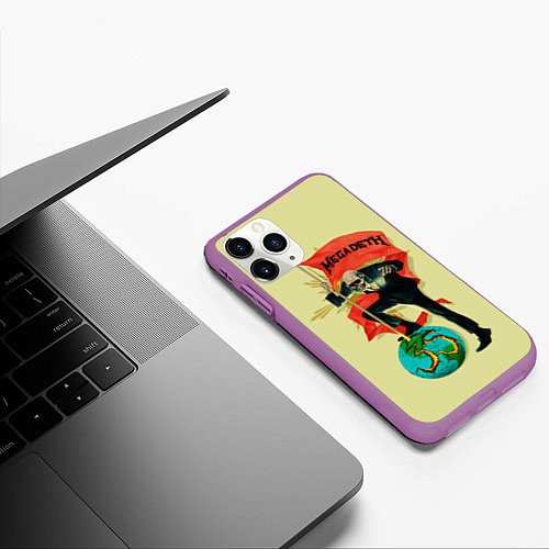 Чехол iPhone 11 Pro матовый Megadeth world / 3D-Фиолетовый – фото 3