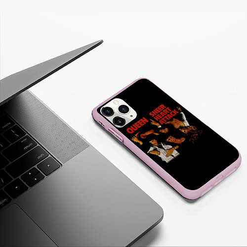 Чехол iPhone 11 Pro матовый Sheer Heart Attack - Queen / 3D-Розовый – фото 3