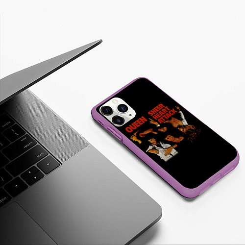 Чехол iPhone 11 Pro матовый Sheer Heart Attack - Queen / 3D-Фиолетовый – фото 3