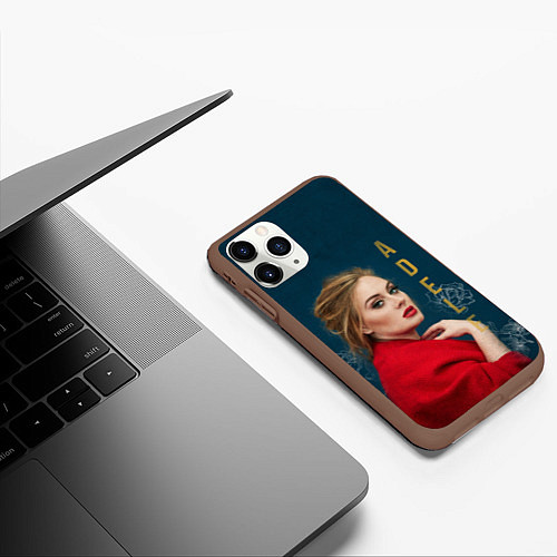 Чехол iPhone 11 Pro матовый Portrait Adele / 3D-Коричневый – фото 3