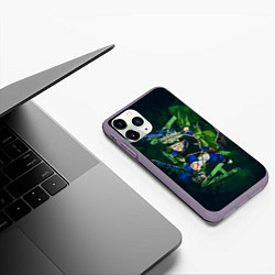 Чехол iPhone 11 Pro матовый Аста Черный клевер Black clover, цвет: 3D-серый — фото 2